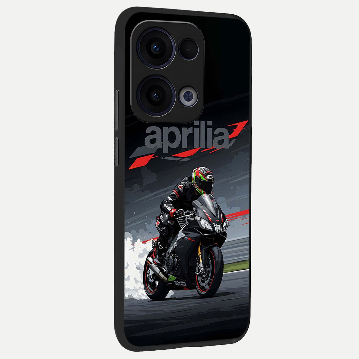 Dark Aprilla back cover For Oppo Reno 13 slim fit glass case with vibrant aesthetic design