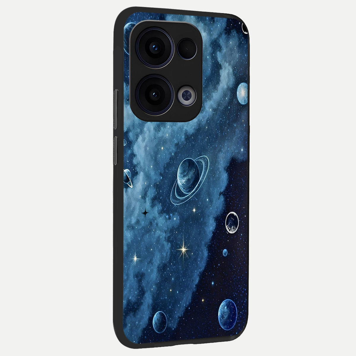 Galaxy Dream Space back cover For Oppo Reno 13 slim fit glass case with vibrant aesthetic design