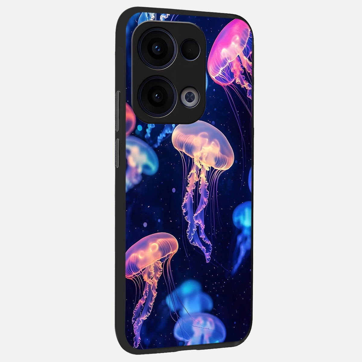 Jellyfish Pattern back cover For Oppo Reno 13 slim fit glass case with vibrant aesthetic design