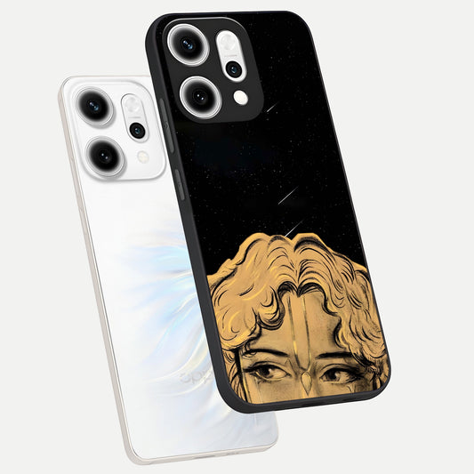 Celestial Gods Plan phone case For Oppo Reno 14 Pro showing premium glass back cover with detailed artwork