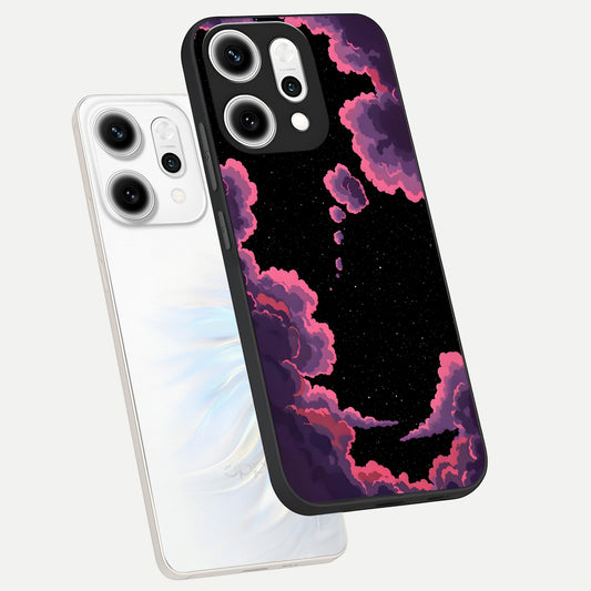 Cosmic Cloud Journey phone case For Oppo Reno 14 Pro showing premium glass back cover with detailed artwork