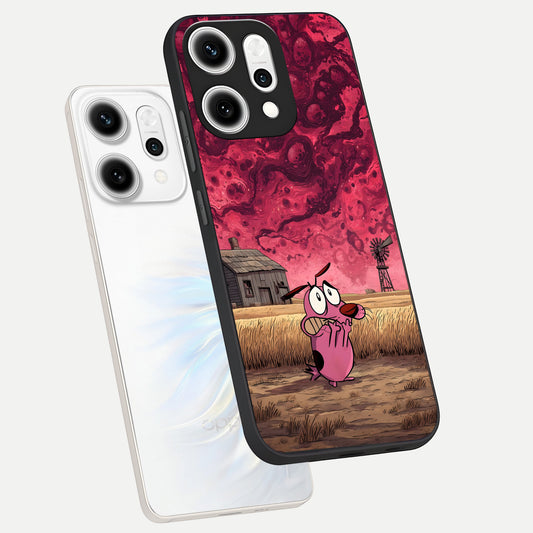 Courage Under Sky phone case For Oppo Reno 14 Pro showing premium glass back cover with detailed artwork