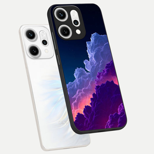 Dreamy Cloud Skies phone case For Oppo Reno 14 Pro showing premium glass back cover with detailed artwork