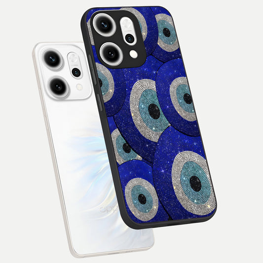 Galaxy Eye Flow phone case For Oppo Reno 14 Pro showing premium glass back cover with detailed artwork