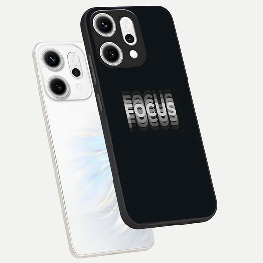 Mono Focus Vision phone case For Oppo Reno 14 Pro showing premium glass back cover with detailed artwork