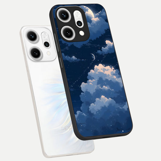 Moon Dream Haze phone case For Oppo Reno 14 Pro showing premium glass back cover with detailed artwork