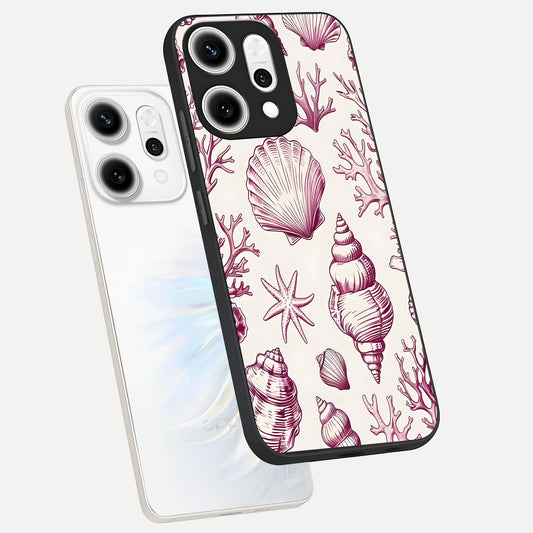 Pink Power Sparks phone case For Oppo Reno 14 Pro showing premium glass back cover with detailed artwork