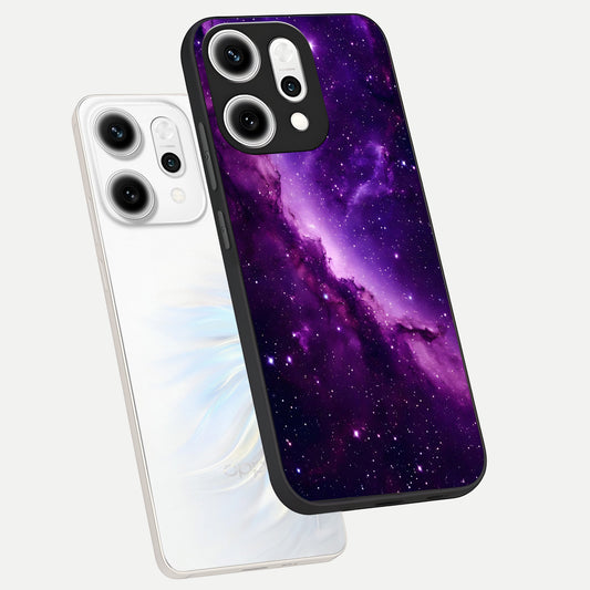 Purple Shade Sky phone case For Oppo Reno 14 Pro showing premium glass back cover with detailed artwork