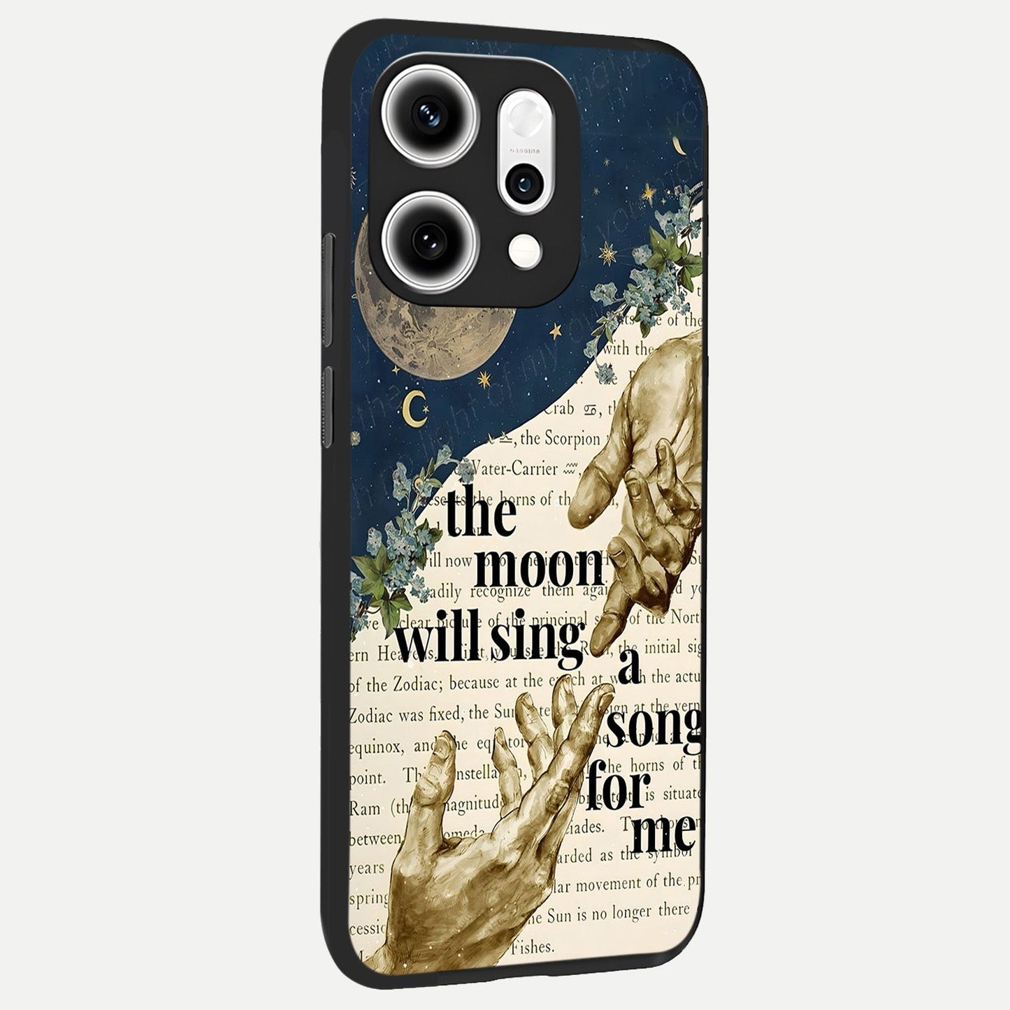 Aesthetic Divine back cover For Oppo Reno 14 Pro slim fit glass case with vibrant aesthetic design