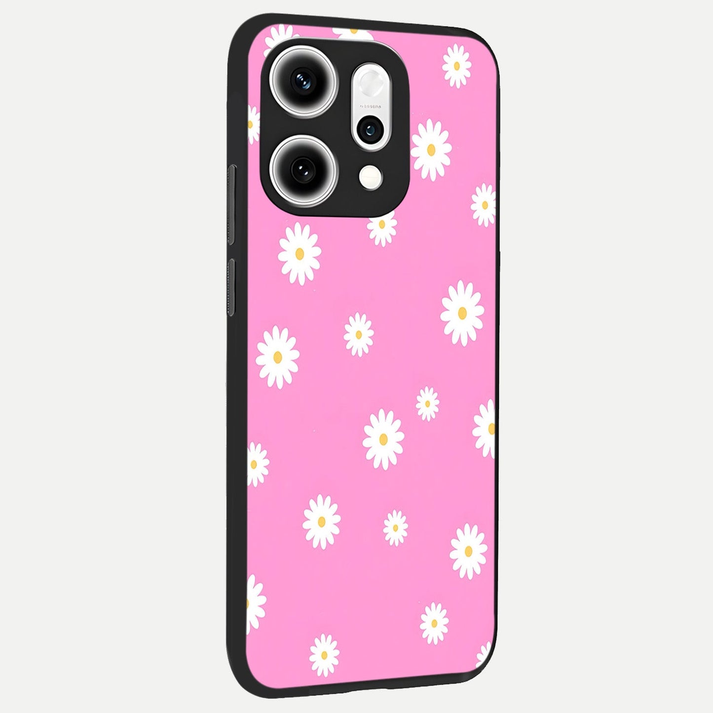 Bubblegum Daisy Pop back cover For Oppo Reno 14 Pro slim fit glass case with vibrant aesthetic design