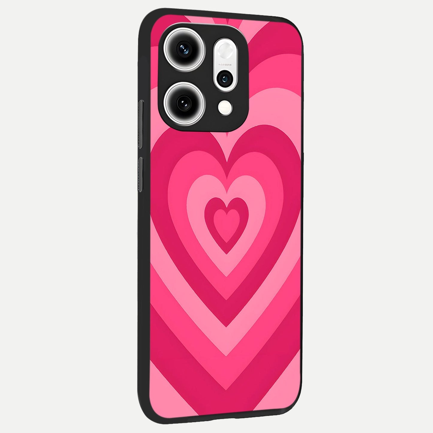 Layered Love Hearts back cover For Oppo Reno 14 Pro slim fit glass case with vibrant aesthetic design