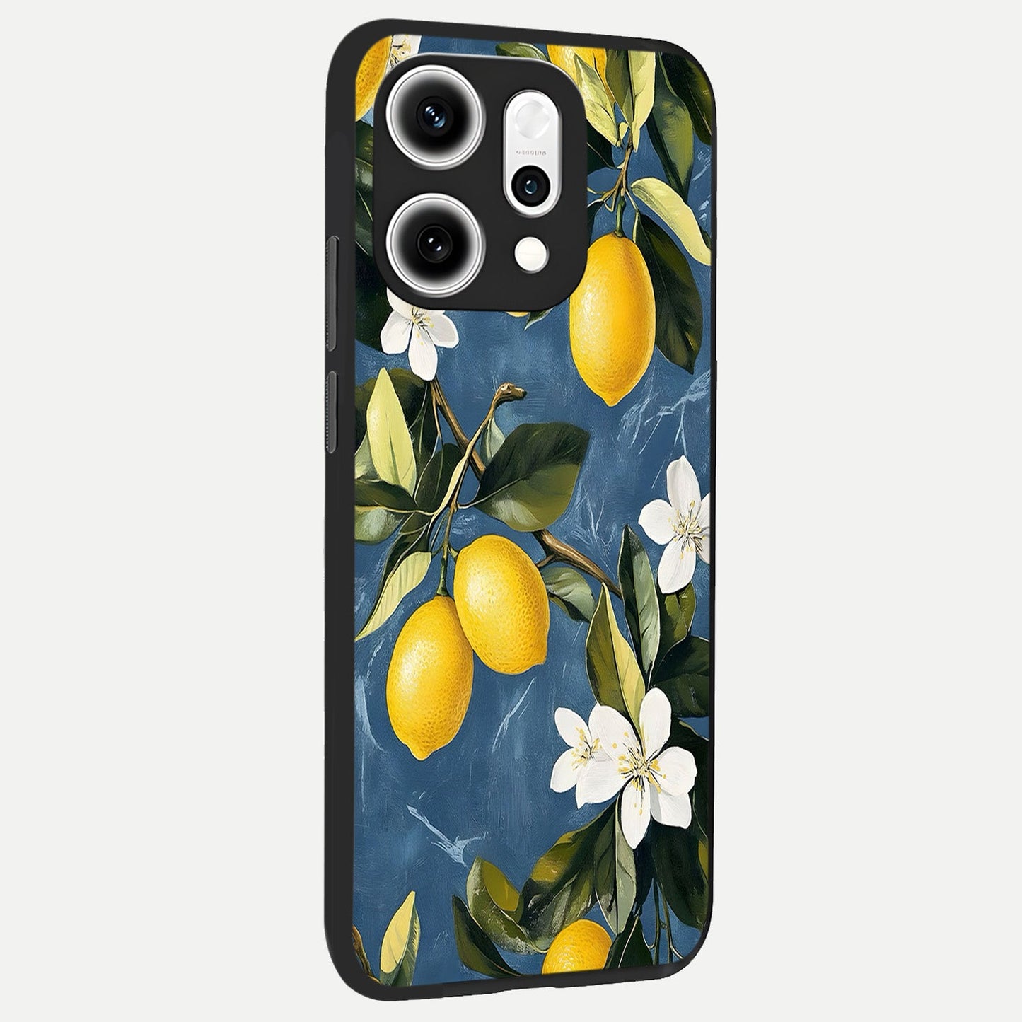 Lemon Dream Garden back cover For Oppo Reno 14 Pro slim fit glass case with vibrant aesthetic design
