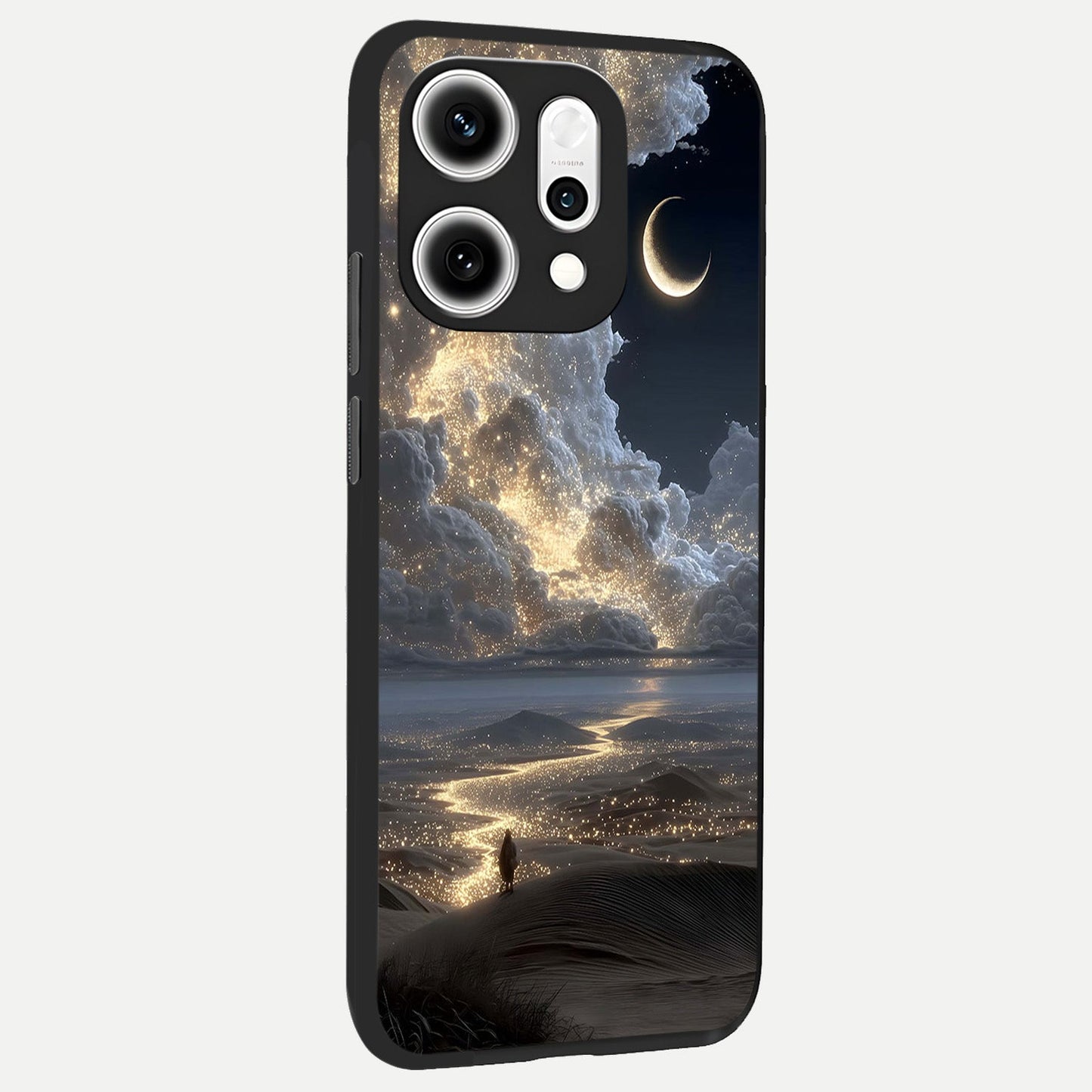 Moonlight Spark Path back cover For Oppo Reno 14 Pro slim fit glass case with vibrant aesthetic design