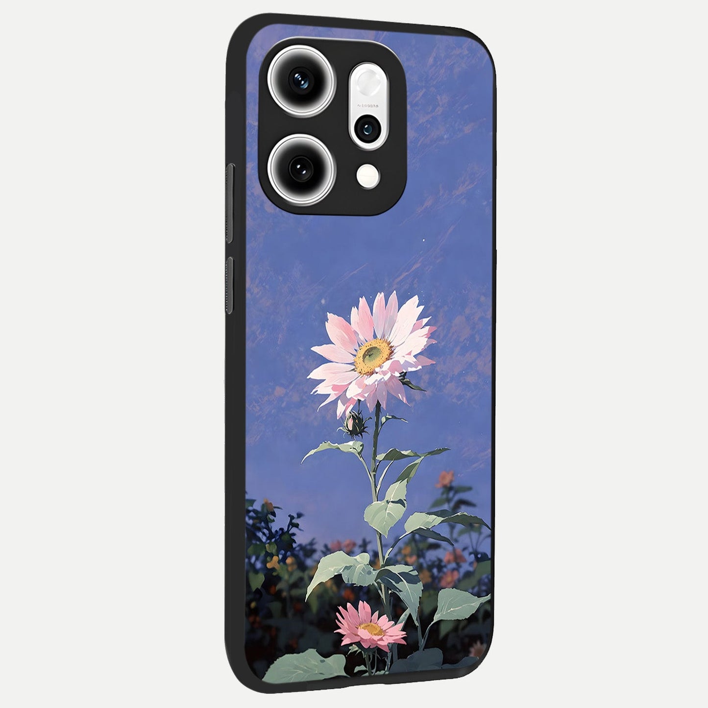 Pink Shells Outline back cover For Oppo Reno 14 Pro slim fit glass case with vibrant aesthetic design