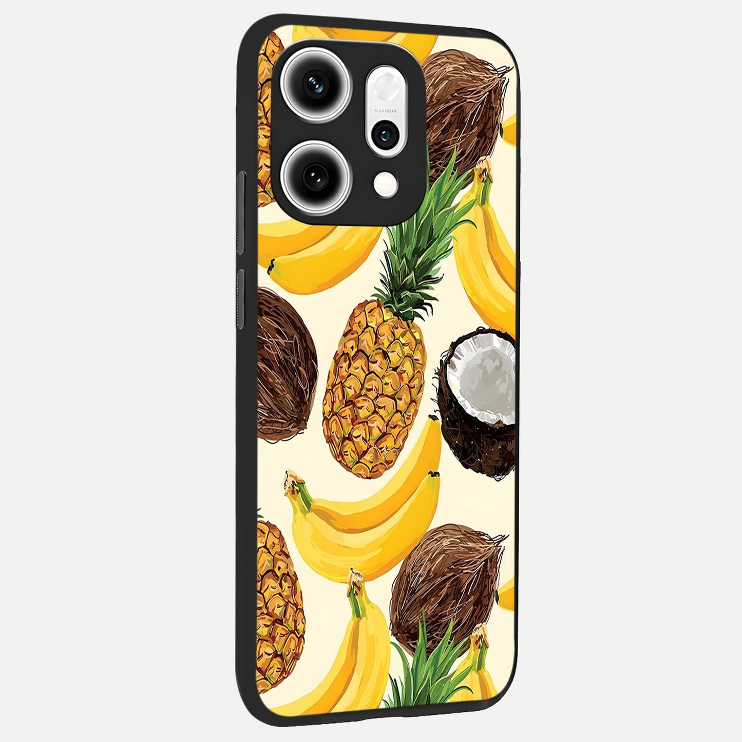 Tropical Fruit Mood back cover For Oppo Reno 14 Pro slim fit glass case with vibrant aesthetic design