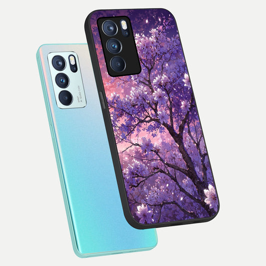 Blossom Tree phone case For Oppo Reno 6 Pro showing premium glass back cover with detailed artwork
