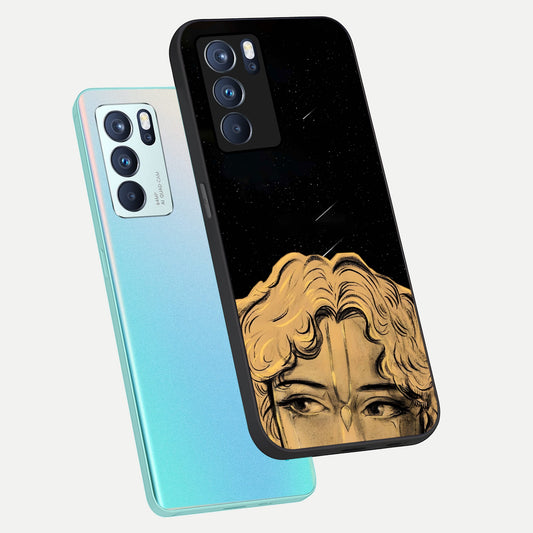 Celestial Gods Plan phone case For Oppo Reno 6 Pro showing premium glass back cover with detailed artwork