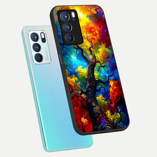 Colorful Soda Bottles phone case For Oppo Reno 6 Pro showing premium glass back cover with detailed artwork