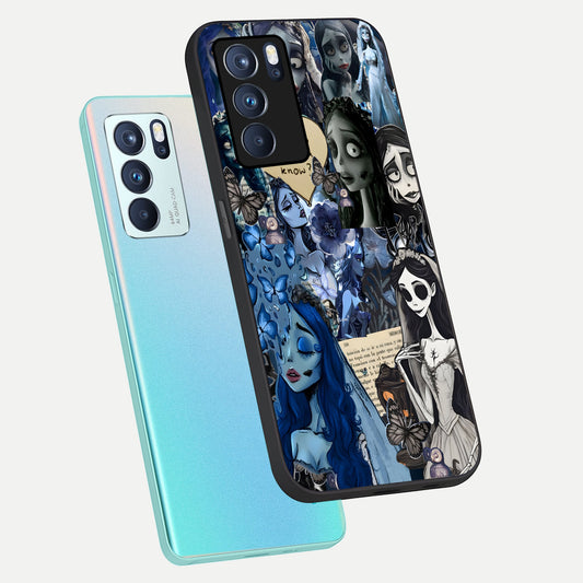 Corpse Bride Posters phone case For Oppo Reno 6 Pro showing premium glass back cover with detailed artwork