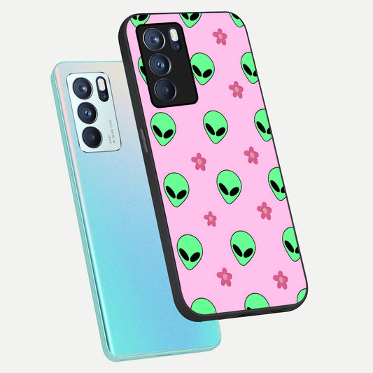 Cosmic Cute Crush phone case For Oppo Reno 6 Pro showing premium glass back cover with detailed artwork