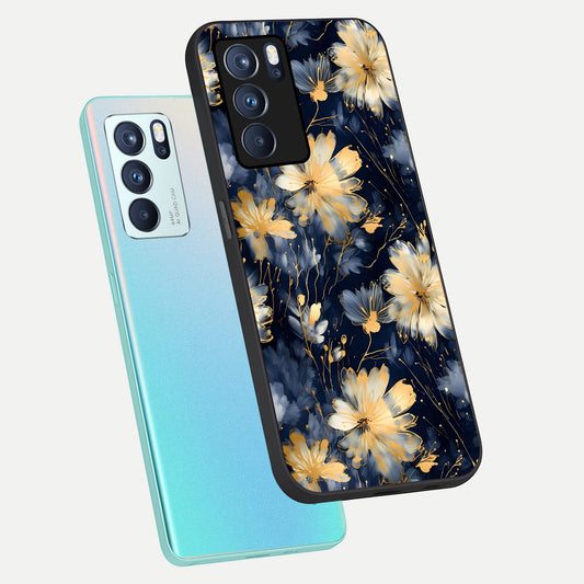 Royal Petal Dream phone case For Oppo Reno 6 Pro showing premium glass back cover with detailed artwork