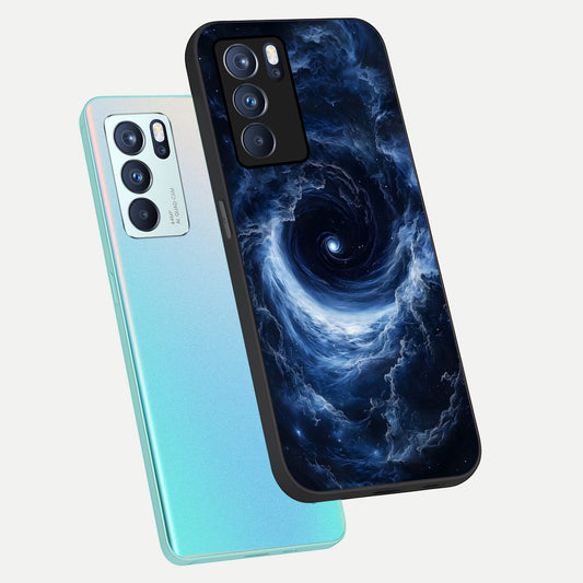 Stunning Galaxy phone case For Oppo Reno 6 Pro showing premium glass back cover with detailed artwork