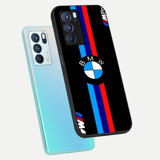 Turbo BMW Beast phone case For Oppo Reno 6 Pro showing premium glass back cover with detailed artwork