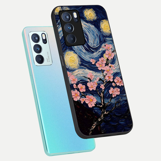 Van Gogh Scenery phone case For Oppo Reno 6 Pro showing premium glass back cover with detailed artwork