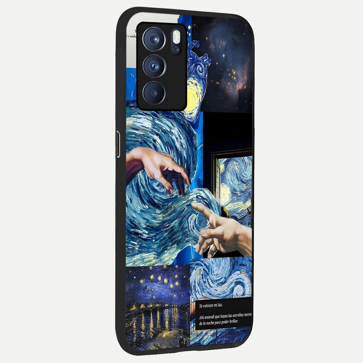 Aesthetic Vando Hands back cover For Oppo Reno 6 Pro slim fit glass case with vibrant aesthetic design