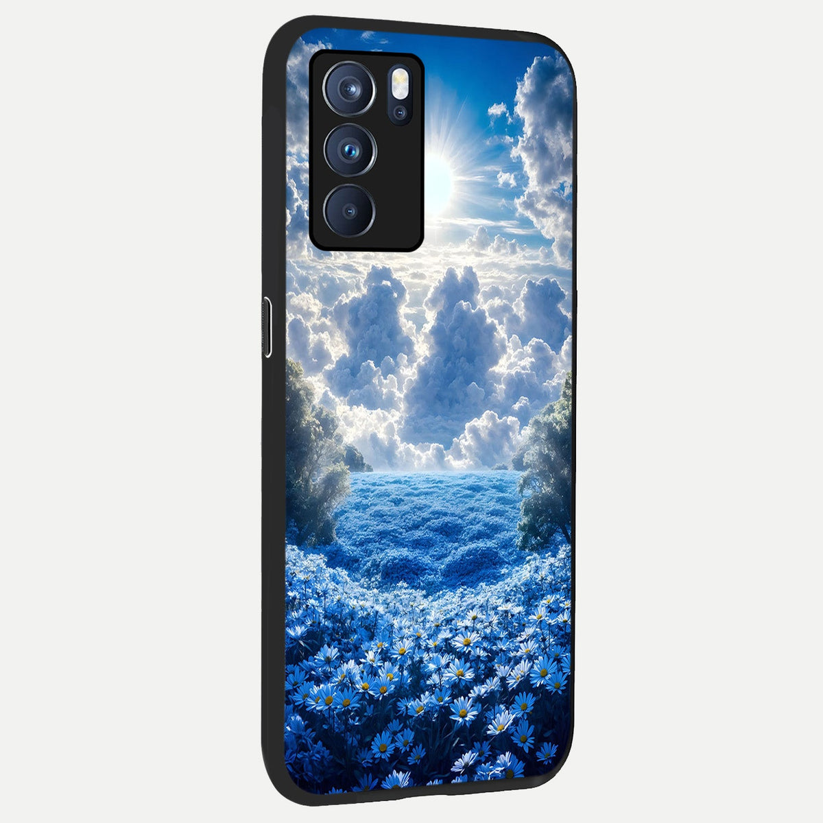 Heavenly Daisy Horizon back cover For Oppo Reno 6 Pro slim fit glass case with vibrant aesthetic design
