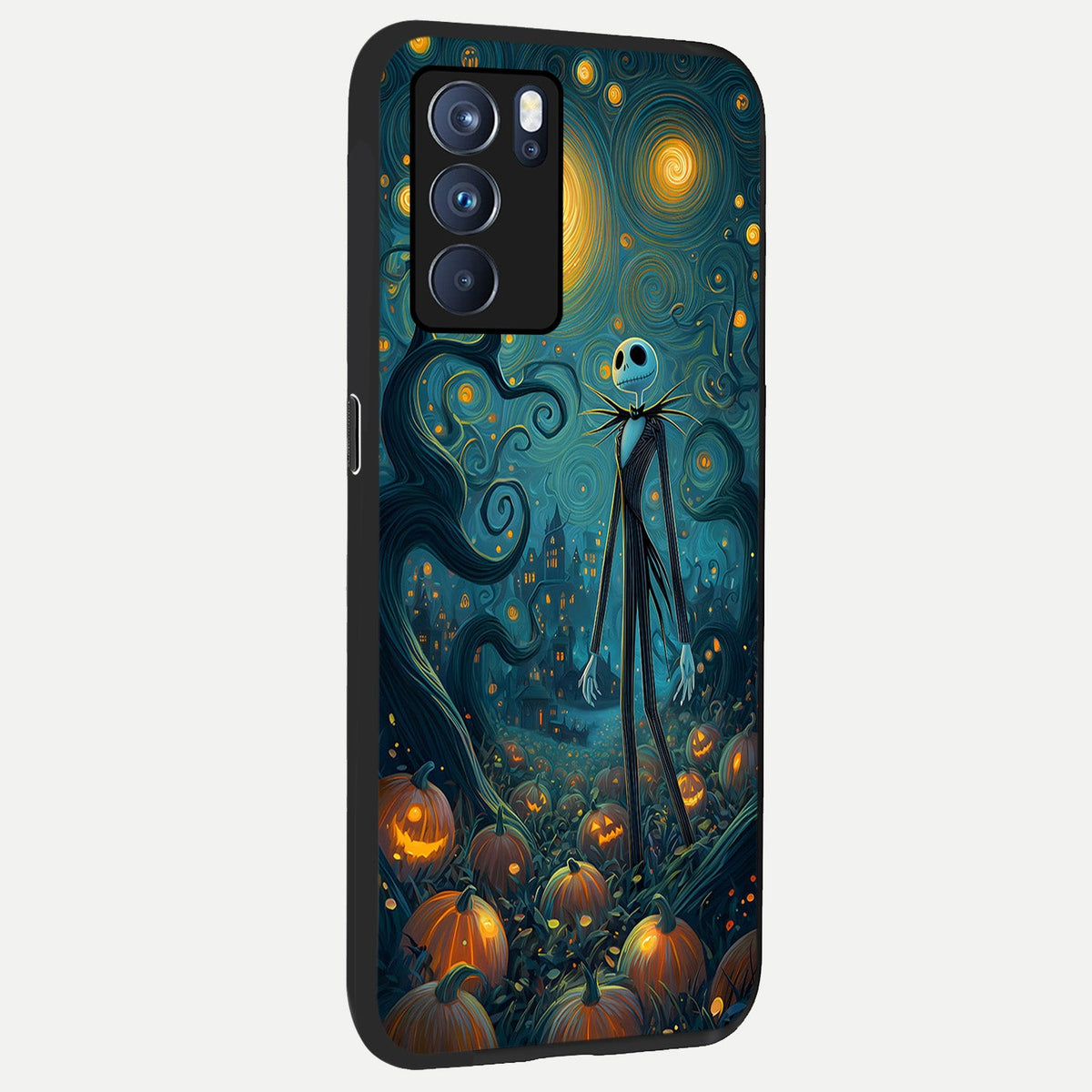 Pumpkin Moonlight Tale back cover For Oppo Reno 6 Pro slim fit glass case with vibrant aesthetic design