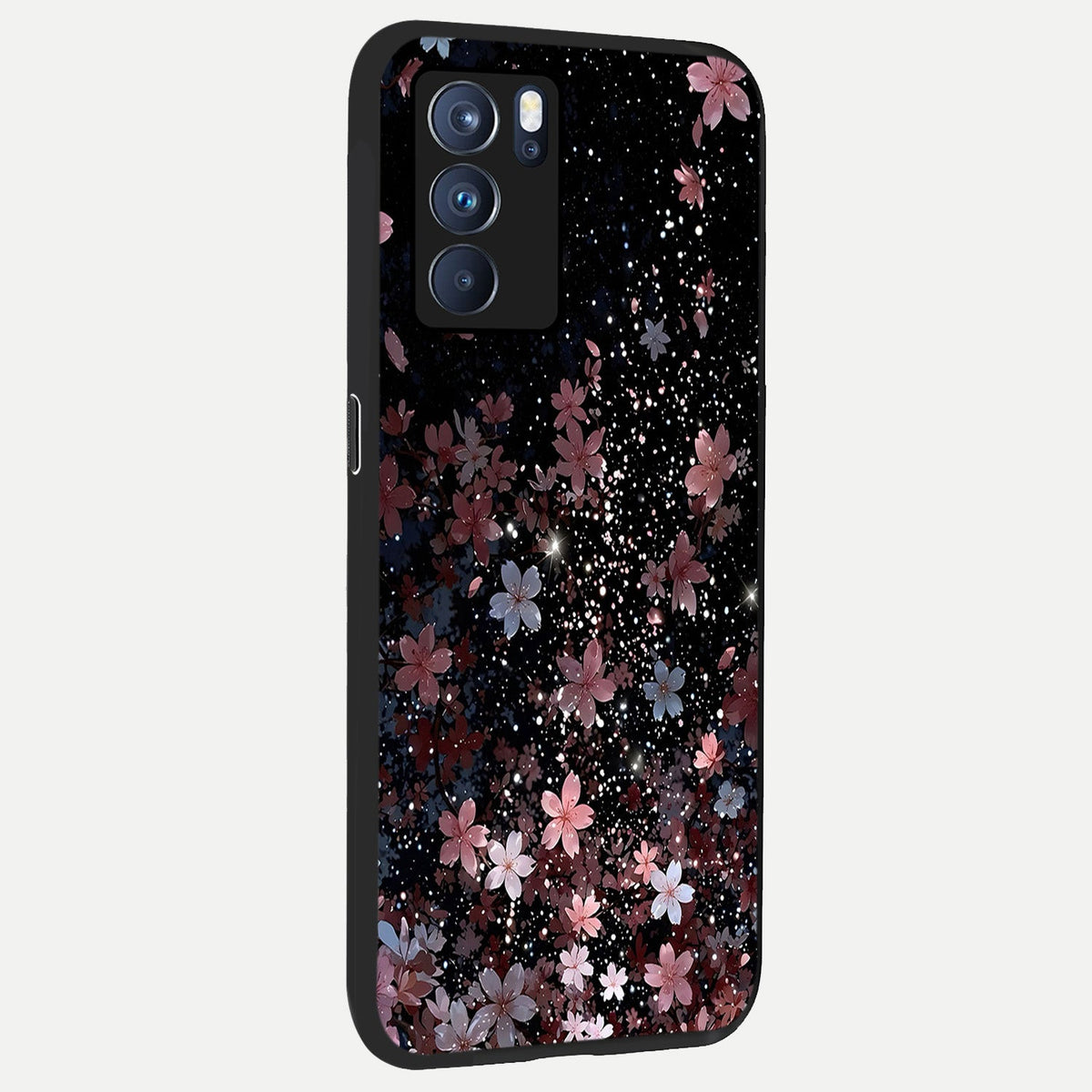 Starlit Flower Dreams back cover For Oppo Reno 6 Pro slim fit glass case with vibrant aesthetic design