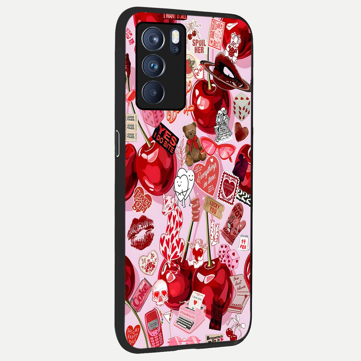 Sweet Cherry Chaos back cover For Oppo Reno 6 Pro slim fit glass case with vibrant aesthetic design