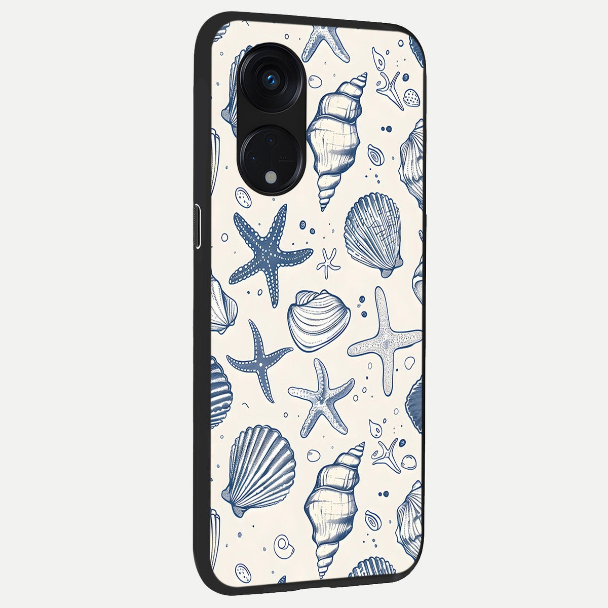 Blue Ocean Outline back cover For Oppo Reno 8T 5G slim fit glass case with vibrant aesthetic design