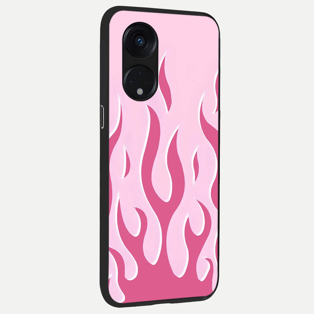 Blush Flame Energy back cover For Oppo Reno 8T 5G slim fit glass case with vibrant aesthetic design