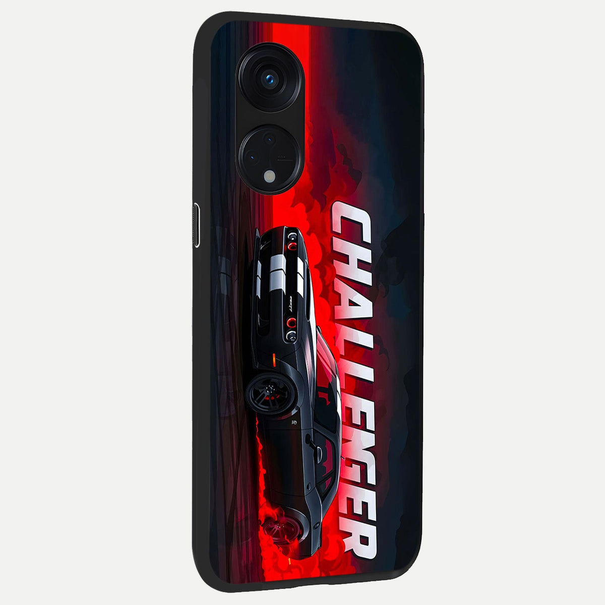 Crimson Challenger Fury back cover For Oppo Reno 8T 5G slim fit glass case with vibrant aesthetic design
