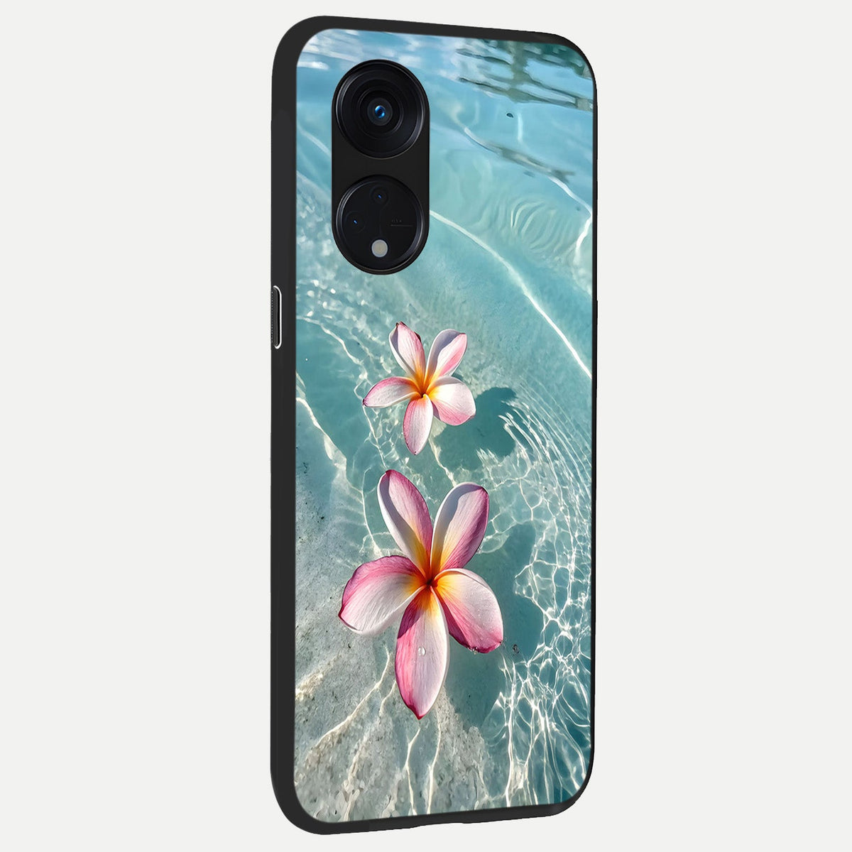 Floating Bloom Bliss back cover For Oppo Reno 8T 5G slim fit glass case with vibrant aesthetic design