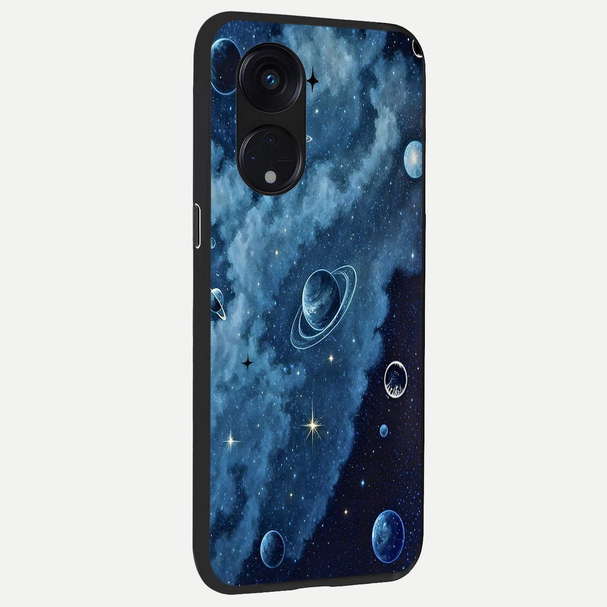 Galaxy Dream Space back cover For Oppo Reno 8T 5G slim fit glass case with vibrant aesthetic design