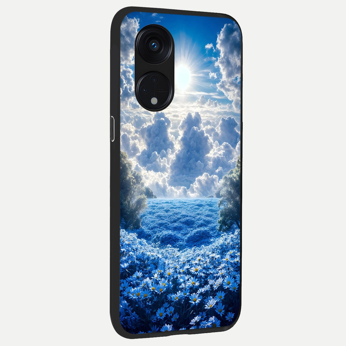 Heavenly Daisy Horizon back cover For Oppo Reno 8T 5G slim fit glass case with vibrant aesthetic design