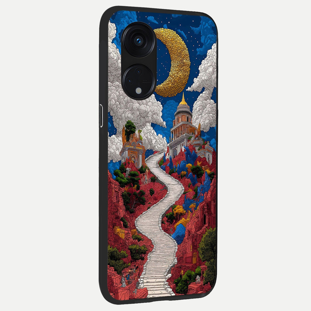 Heavenly Moon Path back cover For Oppo Reno 8T 5G slim fit glass case with vibrant aesthetic design