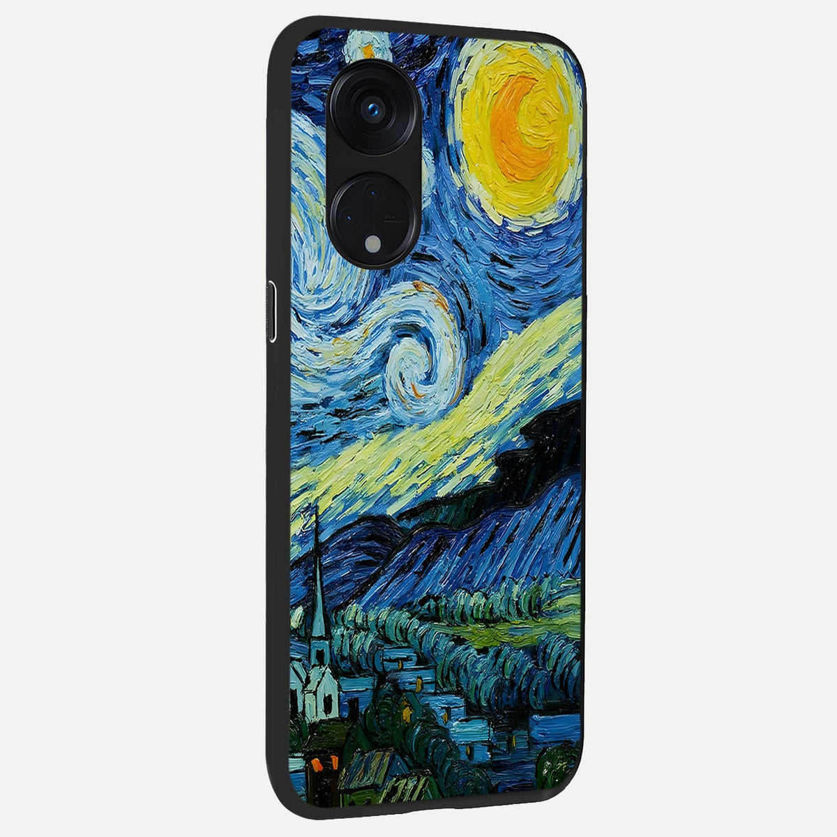 Inspired Van Gogh Art back cover For Oppo Reno 8T 5G slim fit glass case with vibrant aesthetic design