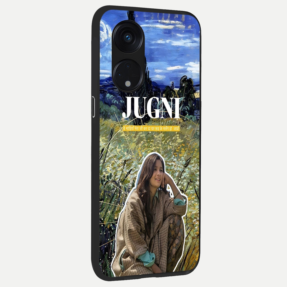 Jugni Soul Vibes back cover For Oppo Reno 8T 5G slim fit glass case with vibrant aesthetic design