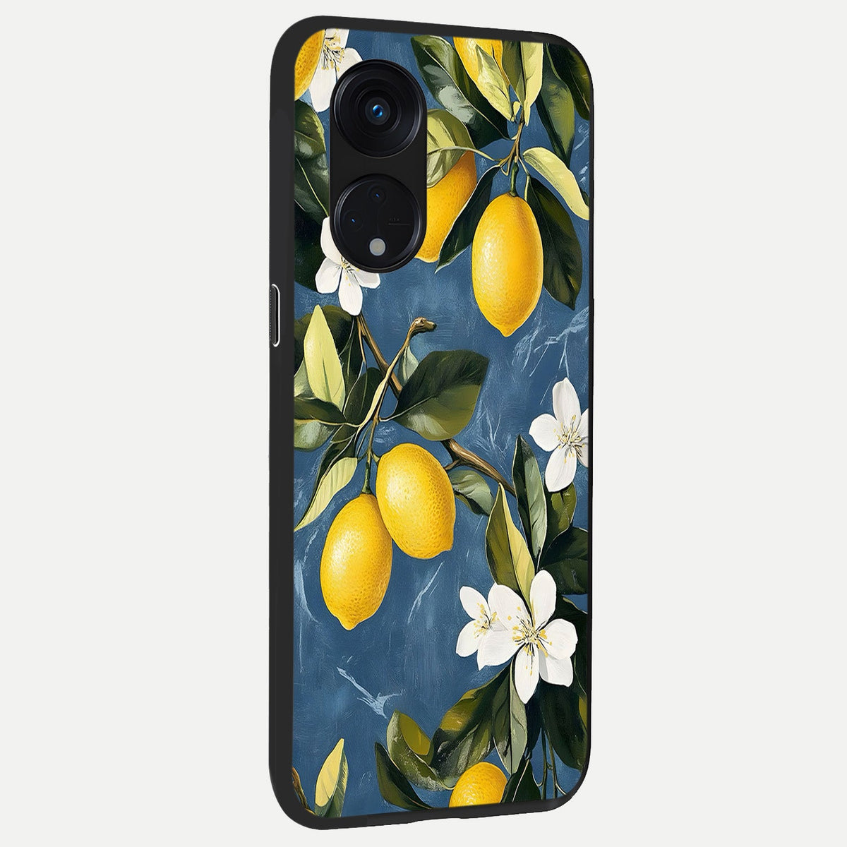 Lemon Dream Garden back cover For Oppo Reno 8T 5G slim fit glass case with vibrant aesthetic design