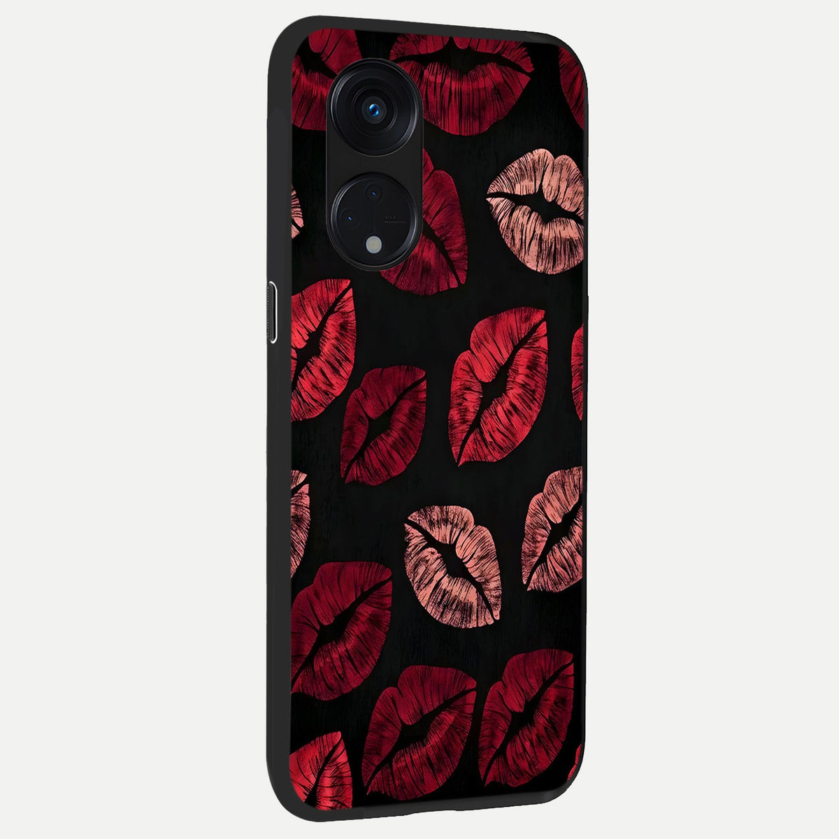 Midnight Kiss Love back cover For Oppo Reno 8T 5G slim fit glass case with vibrant aesthetic design