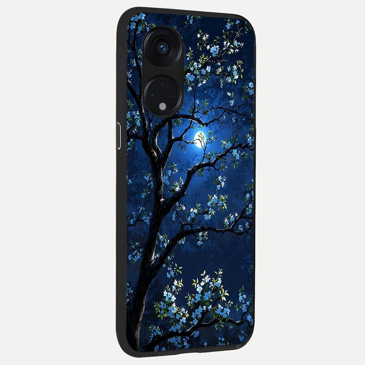 Mystic Floral Night back cover For Oppo Reno 8T 5G slim fit glass case with vibrant aesthetic design