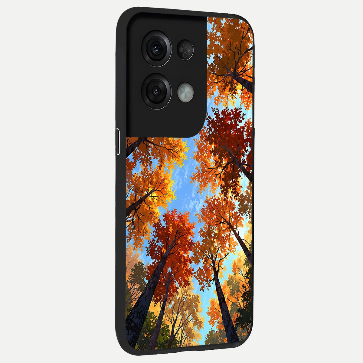 Autumn Sky Rise back cover For Oppo Reno 8 Pro slim fit glass case with vibrant aesthetic design