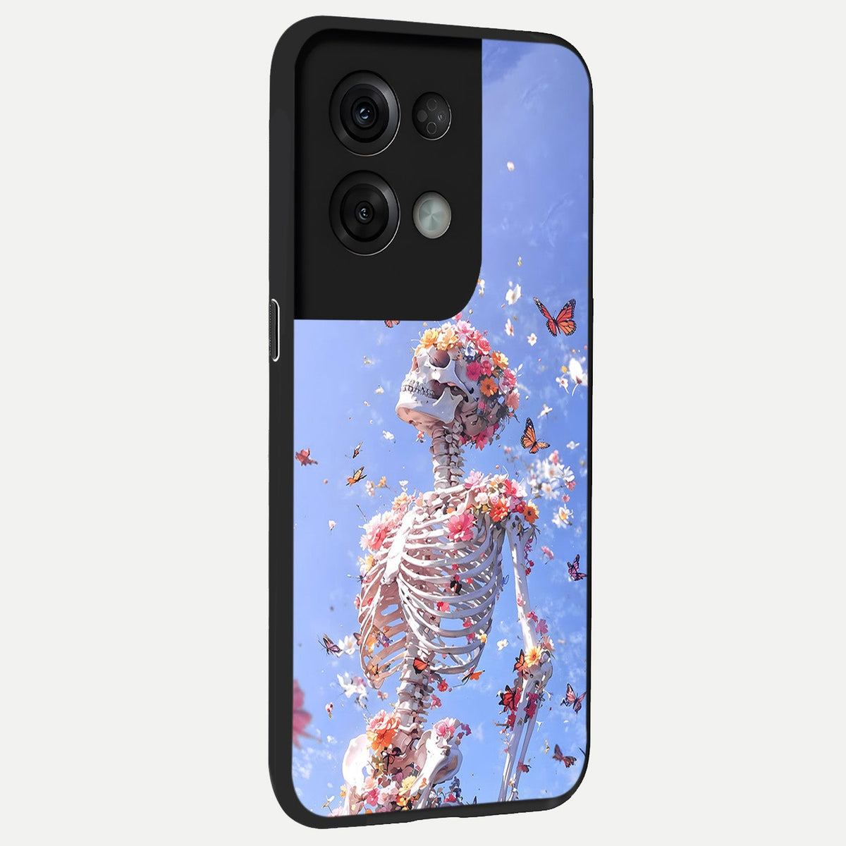 Bloom Beyond Bones back cover For Oppo Reno 8 Pro slim fit glass case with vibrant aesthetic design