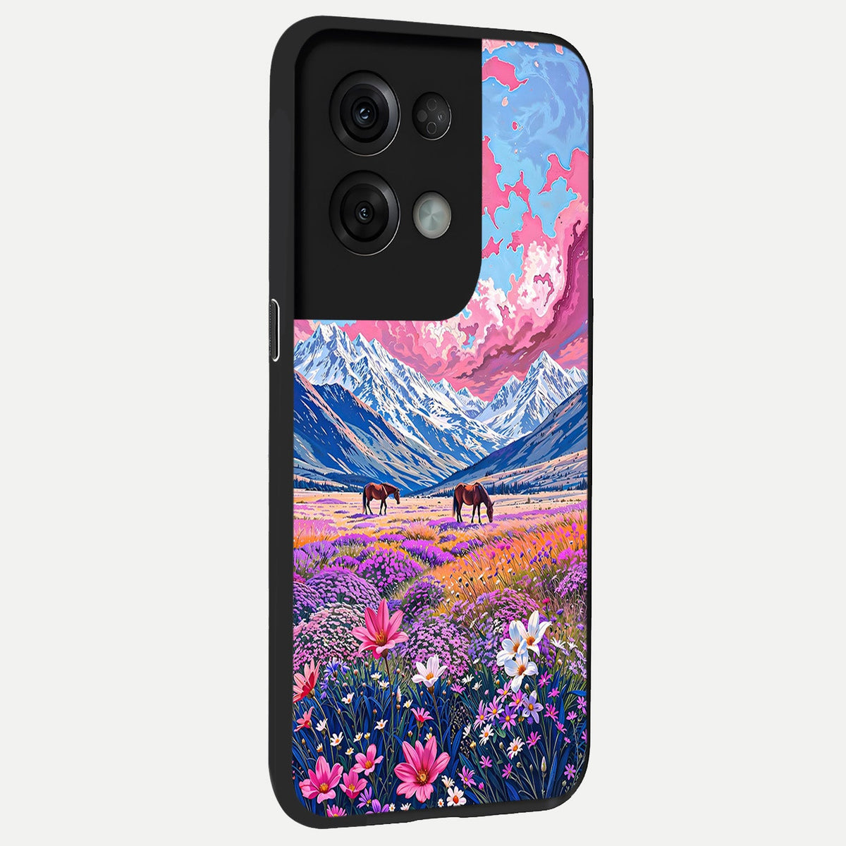 Blossom Valley Dream back cover For Oppo Reno 8 Pro slim fit glass case with vibrant aesthetic design