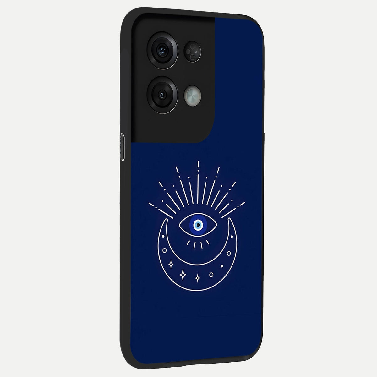 Blue Evil Eye back cover For Oppo Reno 8 Pro slim fit glass case with vibrant aesthetic design
