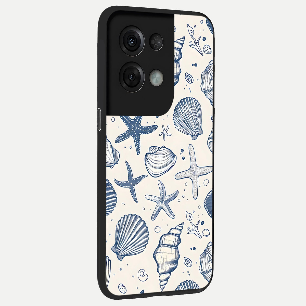 Blue Ocean Outline back cover For Oppo Reno 8 Pro slim fit glass case with vibrant aesthetic design